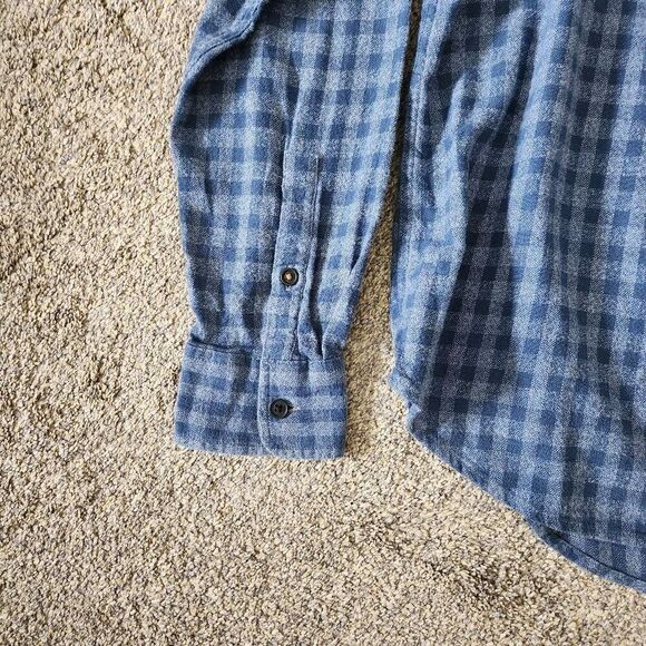 Lucky Brand Casual Shirt Men's Large Blue Plaid Long Sleeve Button Pockets Flann - Picture 2 of 6